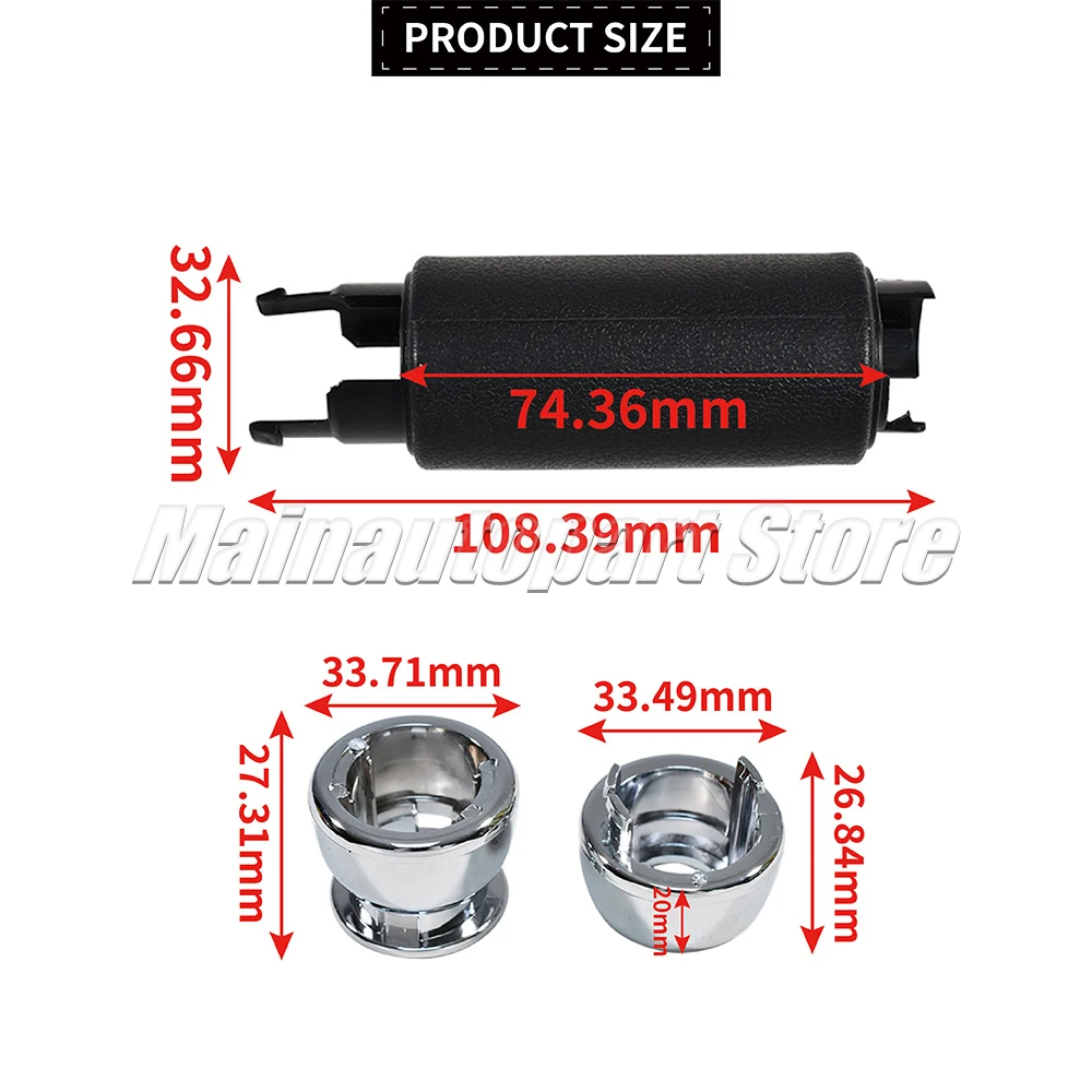 For MINI R50 R52 R53 R55 R56 R57 R58 R59 Ergonomic Parking Brake Grip 34406774436 Black Handbrake with Chrome Accents