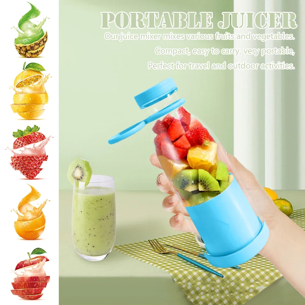 380ml/420ml Fruit Juicer Cup USB Rechargeable Portable Mini Electric Mixers Bottle Lightweight Leakproof Travel Outdoor Supplies 3