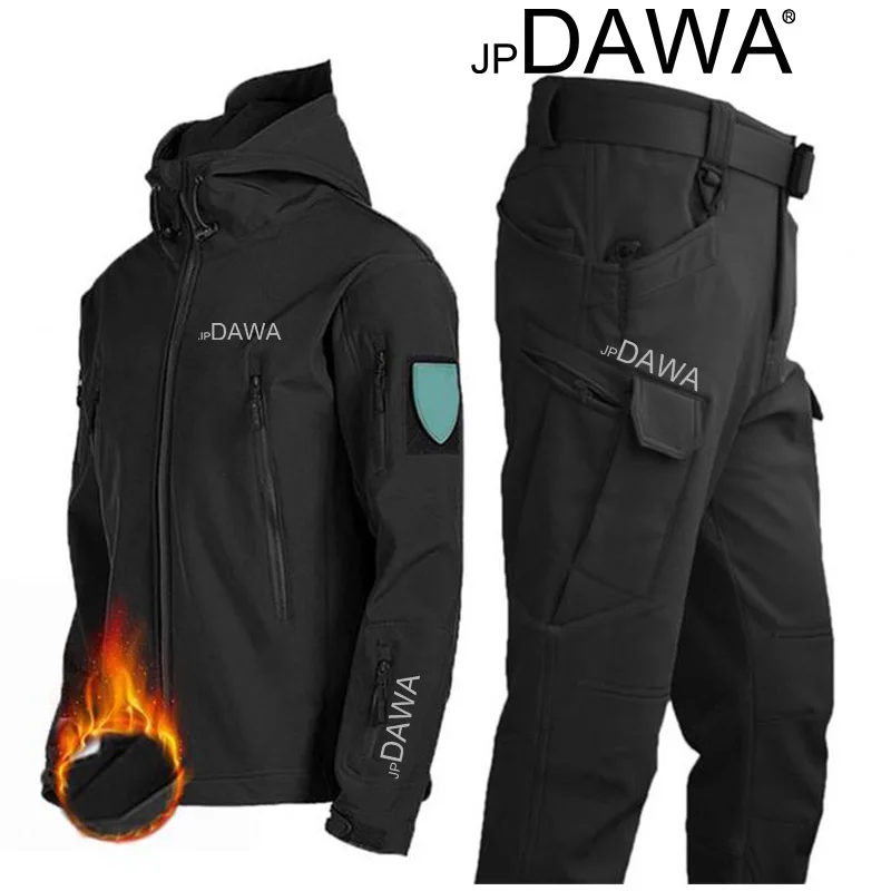 Description Picture 4 of itemjp Dawa Winter Fishing Suit Men's Mountaineering Shark Skin Military Uniform Warm Wool Soft Shell Windproof Waterproof Jacket