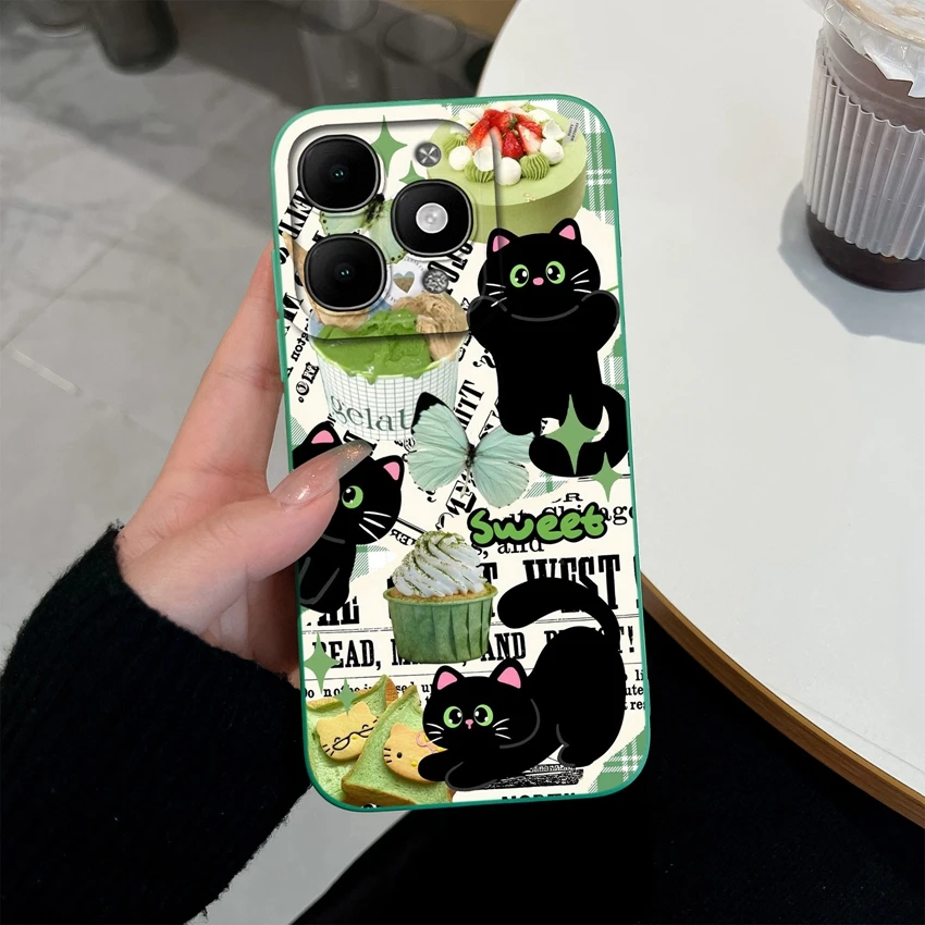 Pretty Floral Liquid Silicone Shockproof Phone Case with Screen Protector