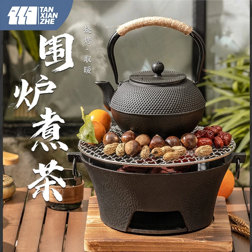 Portable Gas Stove Korean Grill, Cast Iron Barbecue Iron