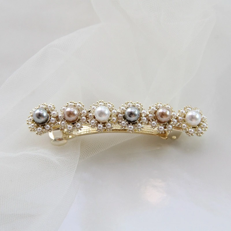 1 Stück Retro-Haarnadel mit mehrfarbigen Perlen und Blumen, exquisites Diamant-Set, seitlicher Clip, vielseitiger Kopfschmuck für den Alltag/Datum/Commuter – Detail 6
