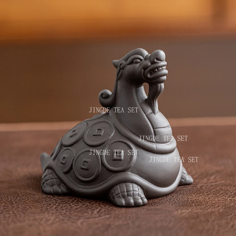 1pcs Purple Clay Pixiu Golden Toad Tea Pet Tea Tray Accessories Wealth Acquisition Ornaments Chinese Tea Set Accessories
