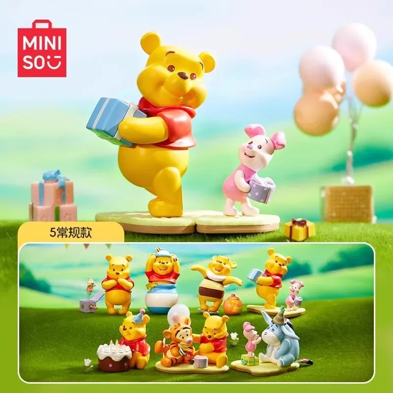 Genuine Miniso Disney Blind Box Winnie The Pooh Blind Mysterious Surprise Box Figure Tigger Eeyore Piglet Model Toy Xmas Gift