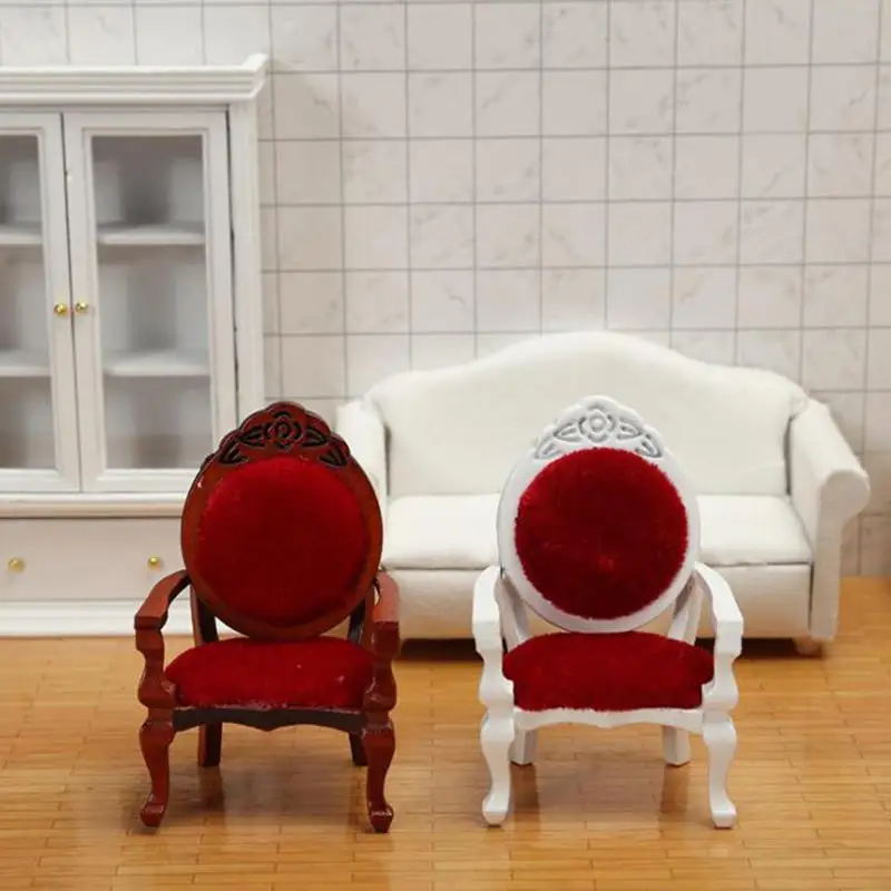1Pcs 1/12 Dollhouse Mini Sofa Stool Chair Pillow Furniture for Dollhouse Decor 4