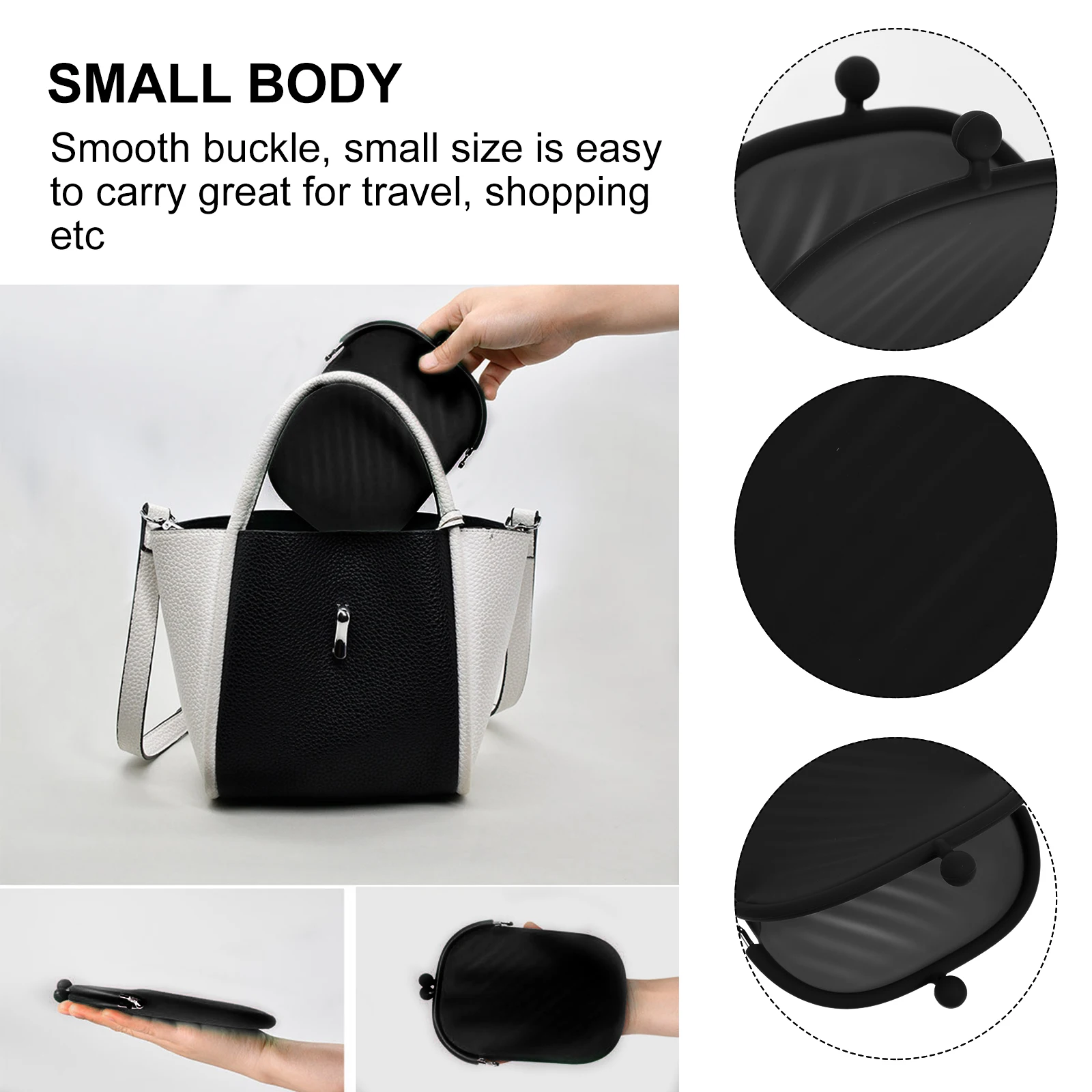 Silicone Coin Purse Women Wallet Key Bag Small Handbag Black Color Lady Purse Compact Size Smooth Buckle Silica Gel Storage