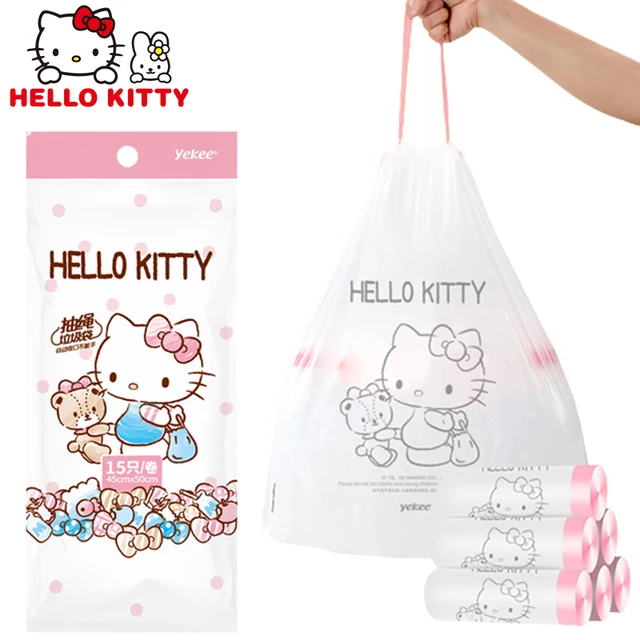 15 db Hello Cica Húzózsák -Táska Hordozható Utazási Táska Poggyászok Válogató 45X50Cm Mosózsák Otthoni Vízálló Cipőzsák