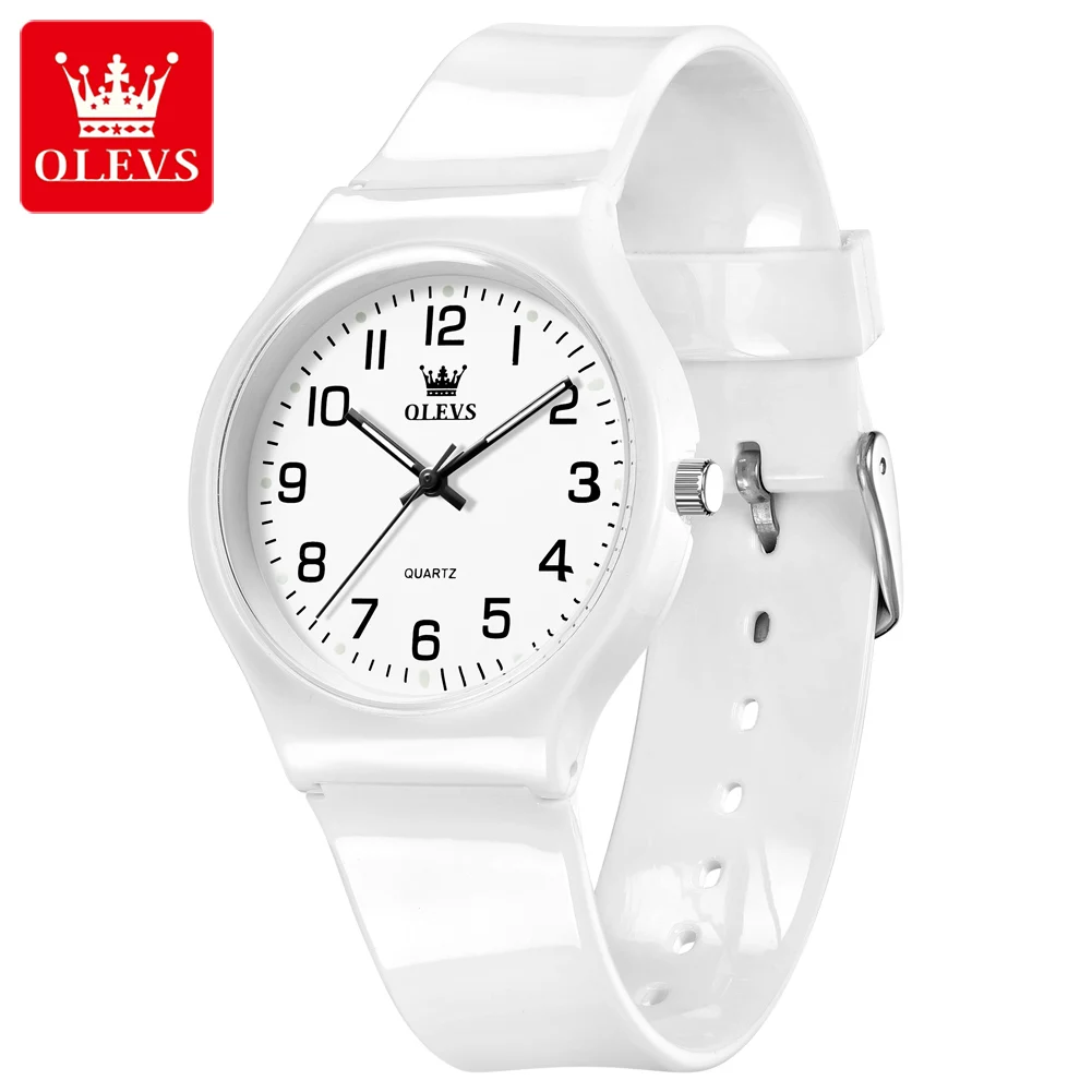 OLEVS 5648 Quartz Watch For Men Silicone Strap Fashion Simple Waterproof Luminous Wristwatch Number Scale Top Brand Man Watches