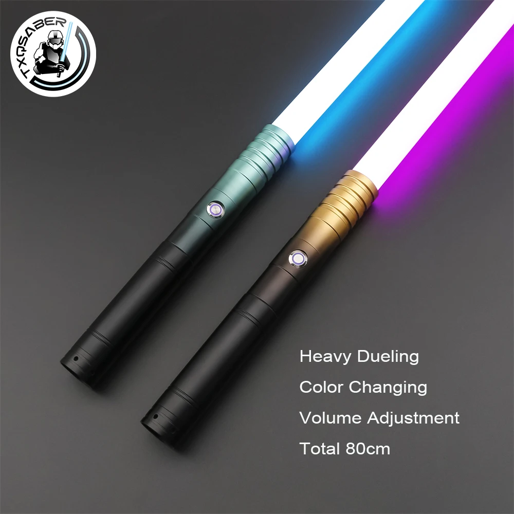 Txqsaber Lightsaber Rgb Heavy Dueling Metal Hilt Shoto Blade 4 Soundfonts Blaster Cambia Colore Yoda Cosplay Bambini Toys-A07