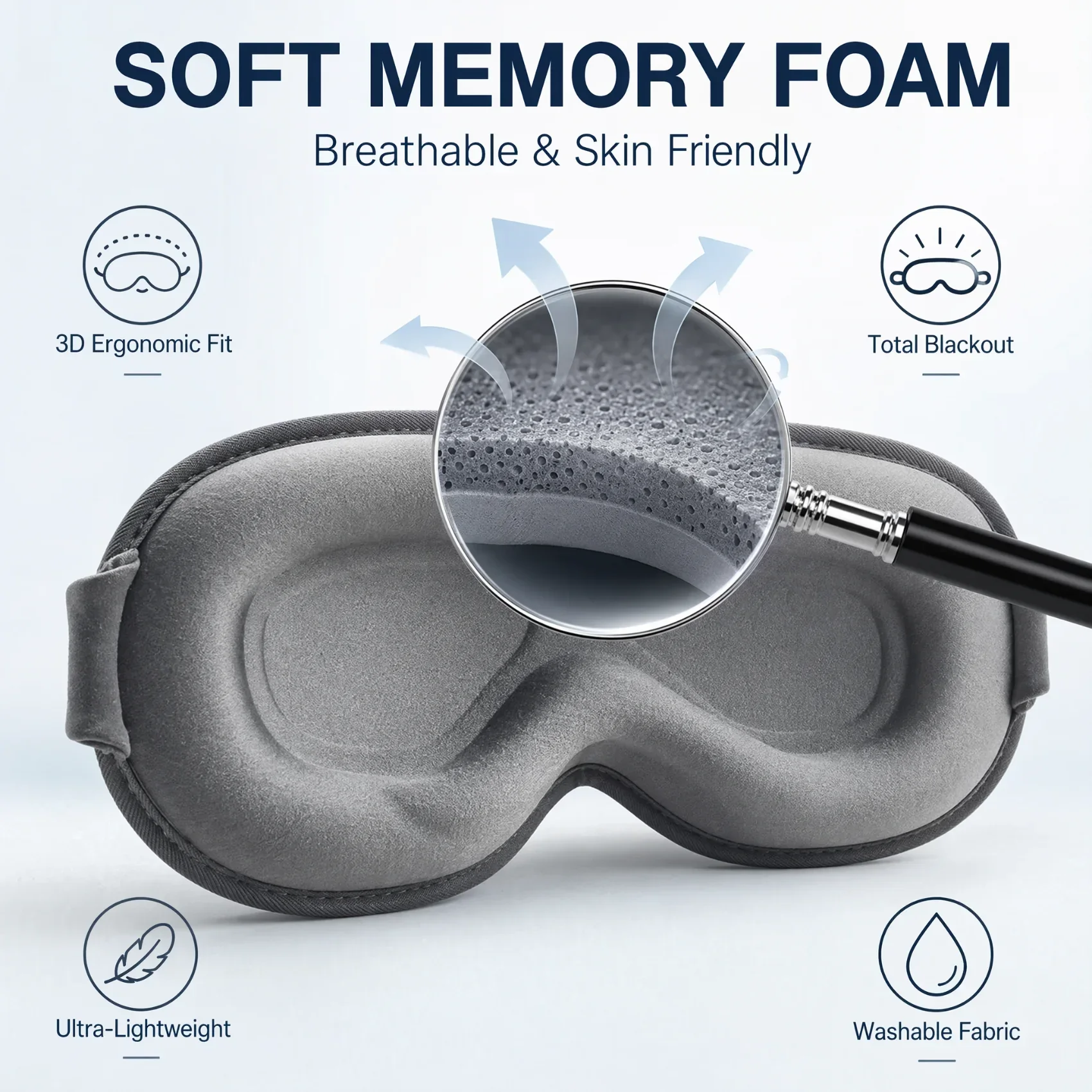 Luxurious Memory Foam 3D Blackout Sleep Mask - Ultimate Comfort & No Light Leak Design