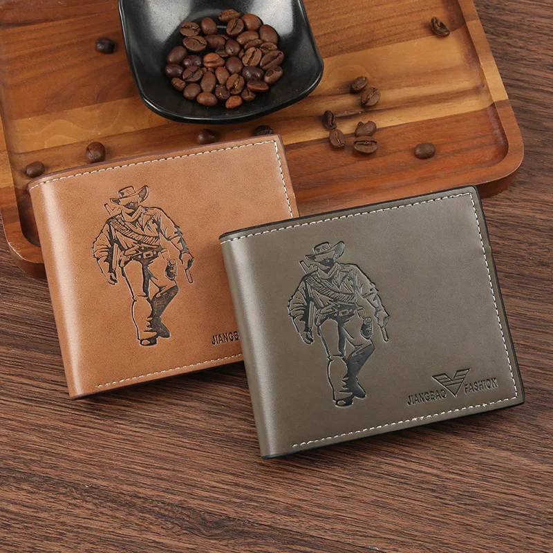 Men Inserts Foldable Wallets Picture Coin Slim Purses Business Money Credit ID Cards Holders Vintage Protection Capacity Bags 6
