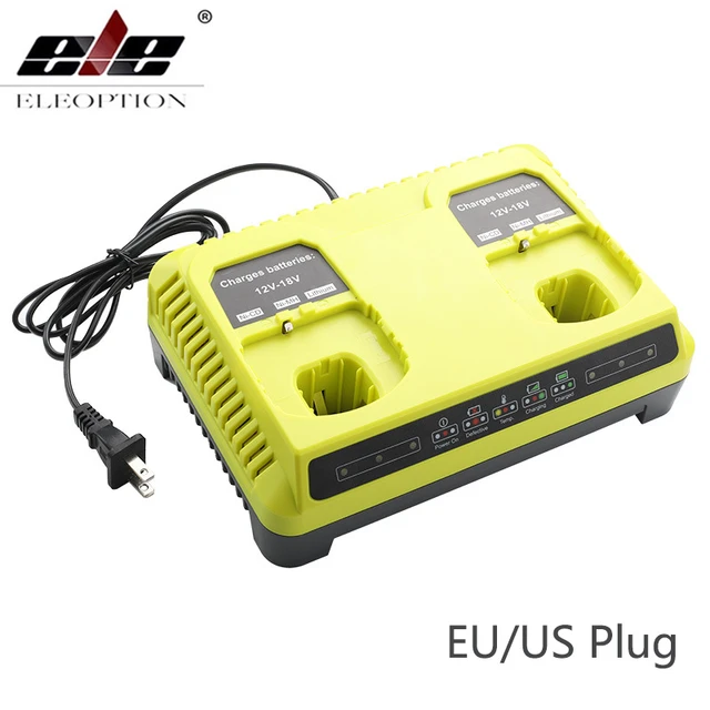 ELEOPTION – chargeur de batterie au Lithium pour Ryobi 12V-18V ni-cd Ni-Mh,  P117 P118