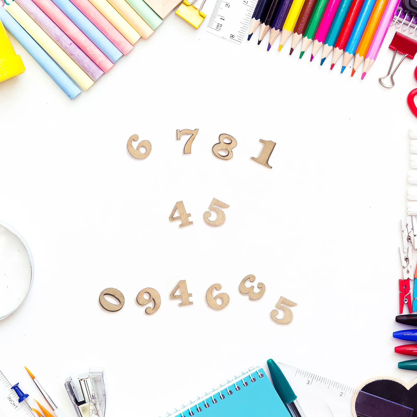 100개 원목 숫자 디스크, 페인팅 공예, 스크랩북 카드, 펜던트 장식, 교육용 수학 도구용 부드러운 나무 원판