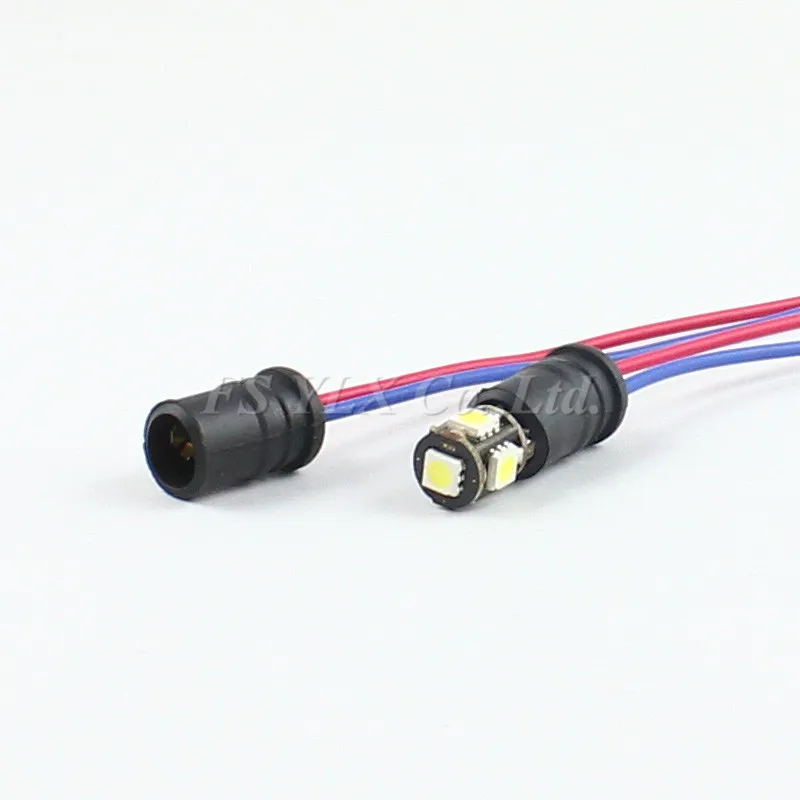 FSYLX 10pcs LED T10 Socket T10 Female Socket Extension Wire Harness For Parking Side Marker Light bulb holder lamp holder