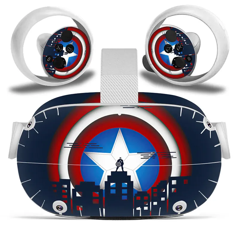 Marvel Iron man Vinyl Skin Sticker for Oculus Quest 2 VR Sticker Headset Virtual Reality Decals Protective PVC Skin 