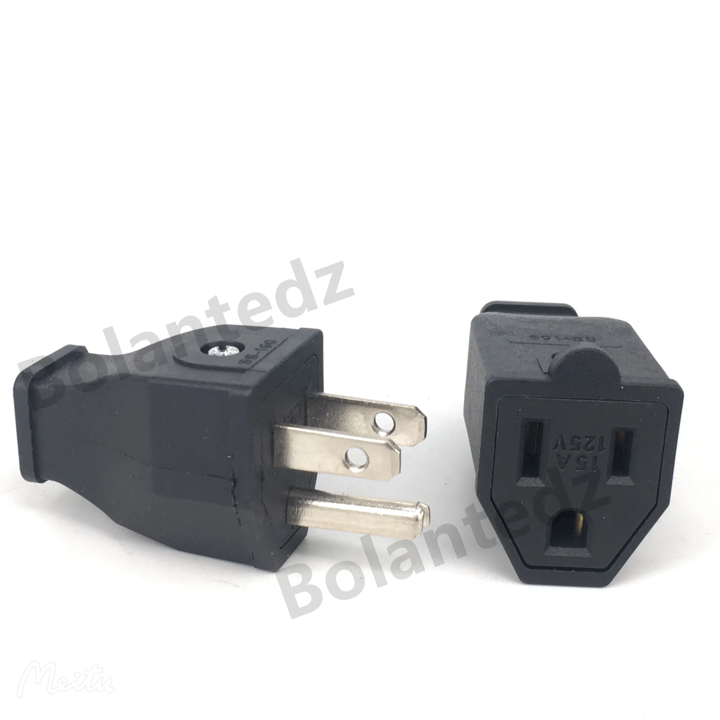 Power Plug Adapter US AC 15A 125V Male and Female Removable SS-159 SS-160