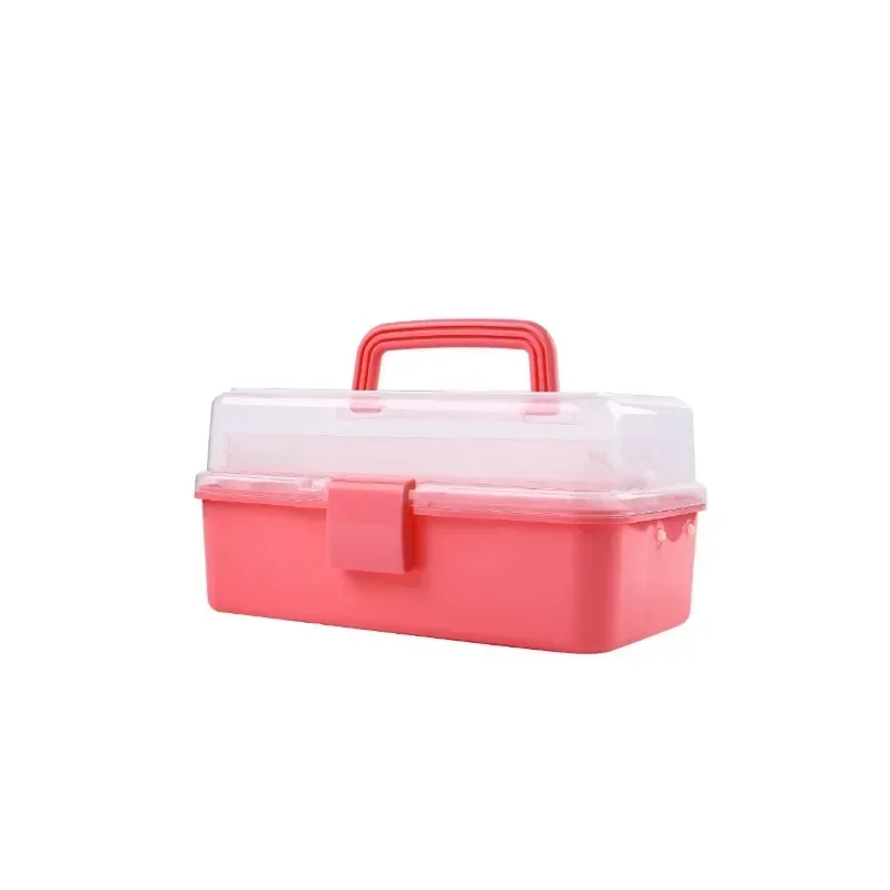 Collapsible three layer storage box Toolbox Makeup box set Storage Headstring accessories desktop jewelry