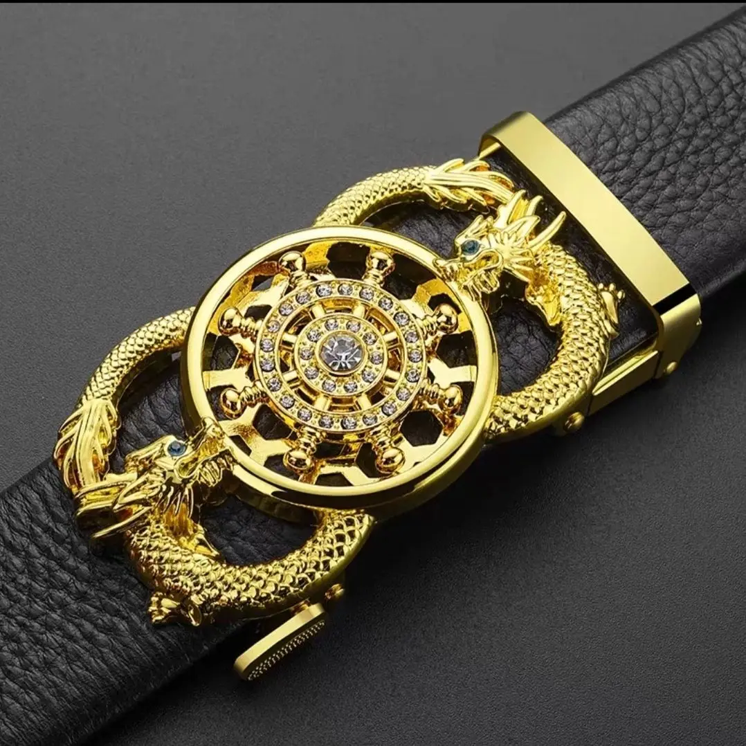 

Brand Men Buckle Belts Golden Luxury Mens Automatic Buckle Belt Male Waistband Fashion Business Formal Genuine Leather Belts