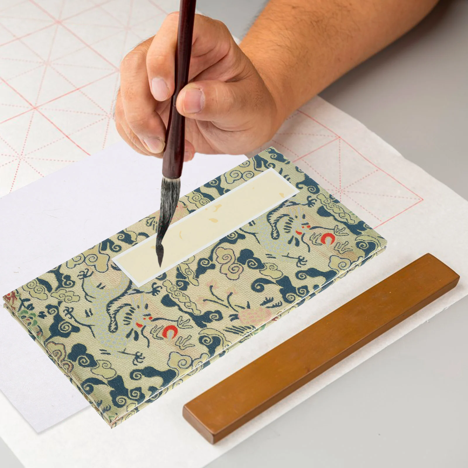 서예 쌀 종이 앨범, 접은 빈 책 쓰기 그림, 중국 서예 액세서리, 노인 빈티지