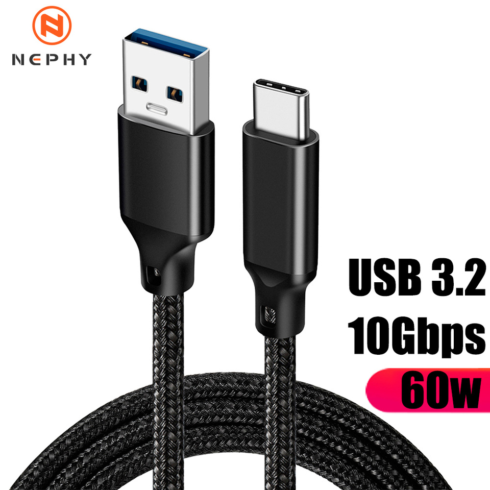 USB 3.2 Gen2 10Gbps USB Type C Cable For iPhone 15 iPad Samsung Xiaomi USBC Data Charger Cord 60W 3A Fast charge 1m 2m 3m A To C