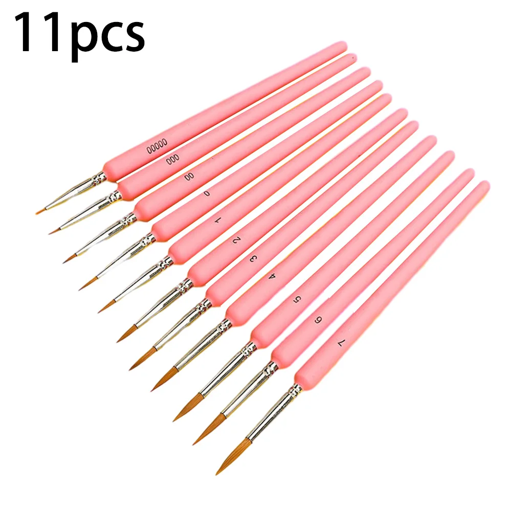 Fine Hook Line Brush Set for Model Building Nail Design Painting by Numbers Material Easy to Reshape and Clean