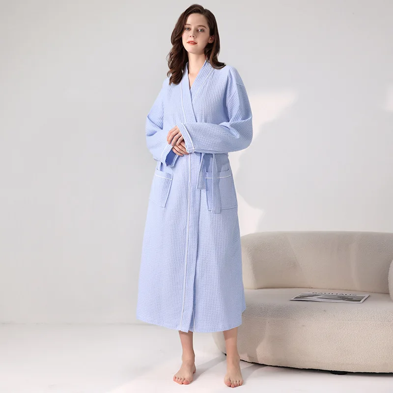Cotton Waffle Kimono Couples Sauna Clothing New Water Uptake Robe Men And Women Quick-drying Bathrobe Hotel Spa Robes