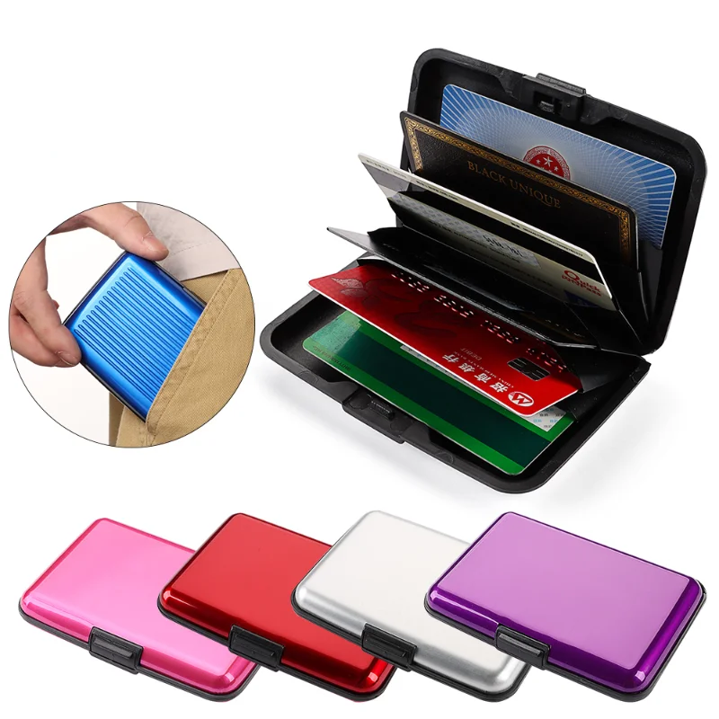 

Women's Men's Travel Metal Card Holder Waterproof Credit Card Holder Bag Shiny Antimagnetic Waterproof Aluminum Card Holder