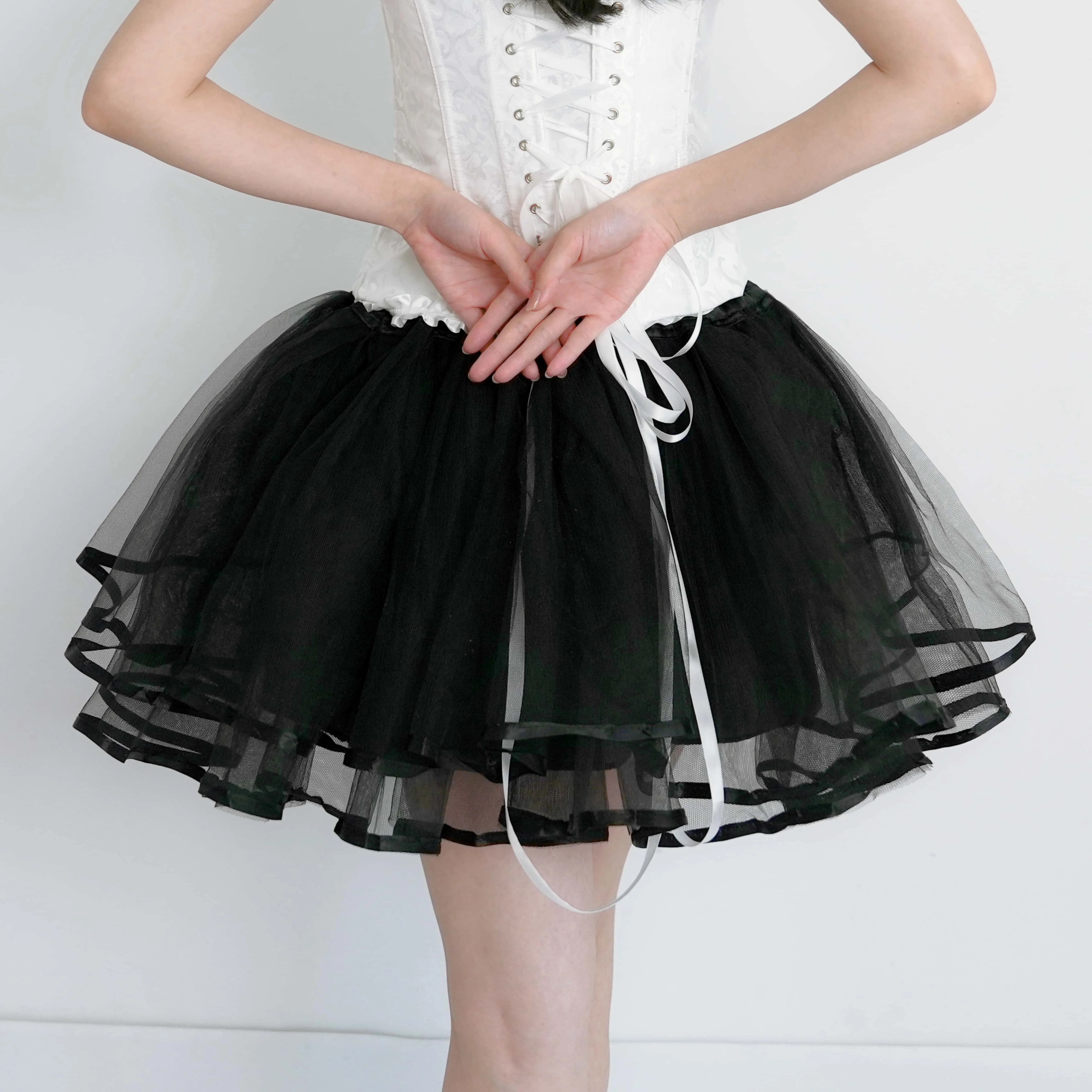 Cosplay Soft Mesh Petticoat Lolita Soft Girl Half Skirt Colorful Tutu Skirt Party Dance Skirts ribbon Petticoat Skirt Petticoat Underskirt Lolita Petticoat Tulle Tutu Skirt