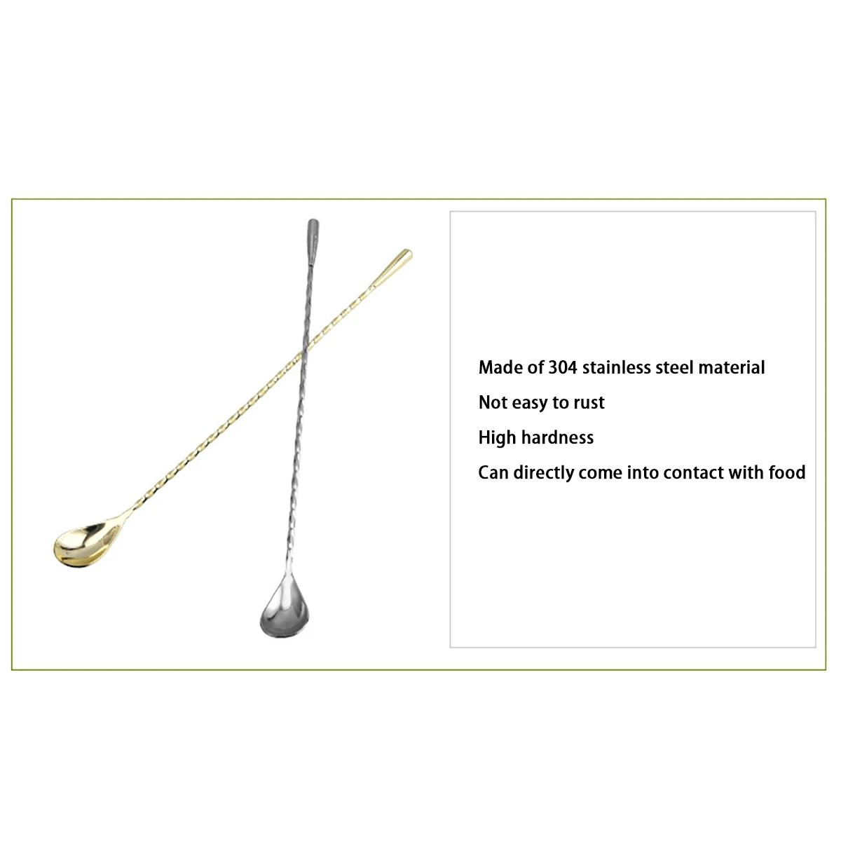 20/30/40cm Stainless Steel Bar Mixing Cocktail Stick Spoon Beer Spiral Shape Barware Bartender Accessories Utensils cocktail spoon
