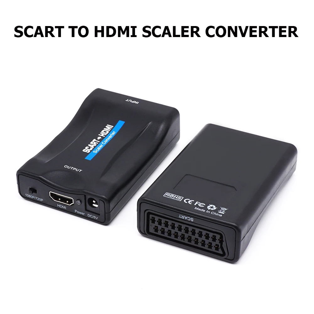 Bitfunx Analog Scart A Hdmi 1080P Scaler Converter Adattatore Audio Video Per Dvd Set-Top Box A Dispositivo Di Visualizzazione Hd