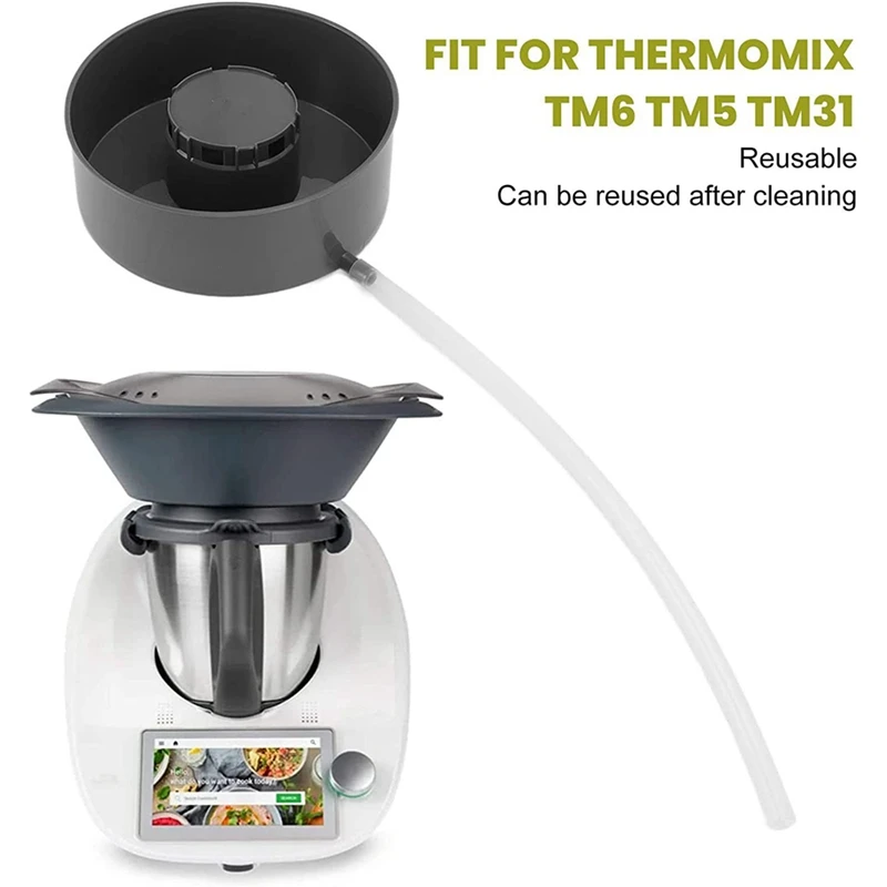 Thermomix 교체용 식품 프로세서, 투명 스팀 팬 커버, 스팀 트레이, 스팀 착즙기, 호스 포함, TM6, TM5, TM31