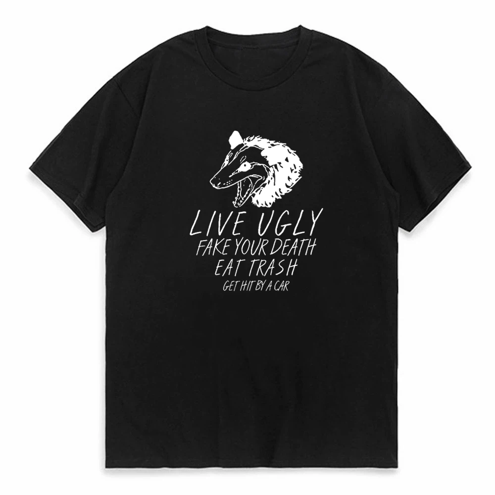 

Anxiety Opossum Live Weird T-Shirts for Men Funny Vintage Cotton Tee Shirt Crew Neck Short Sleeve T Shirts Graphic Clothing