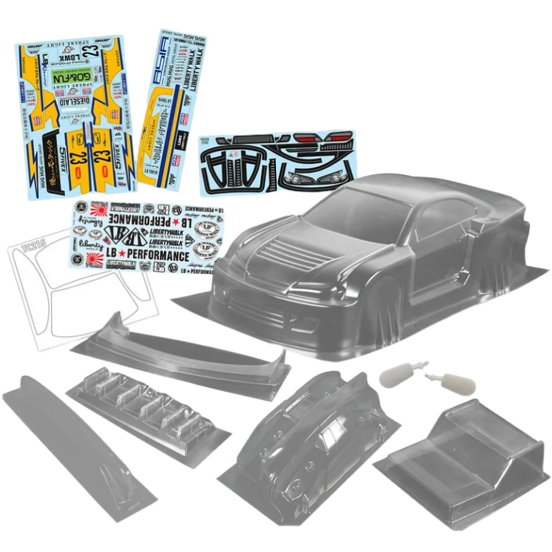 Tc215 1/10 Lbwk Nissan S15 Body Shell, 200Mm Tamiya Tt01 Tt02 Drift Mst