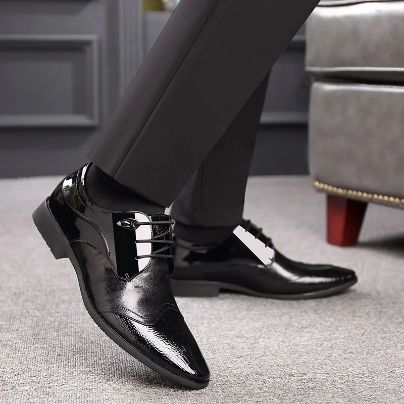 2025 New Oxford Shoes for Men Luxury Crocodile Men Dress Shoes