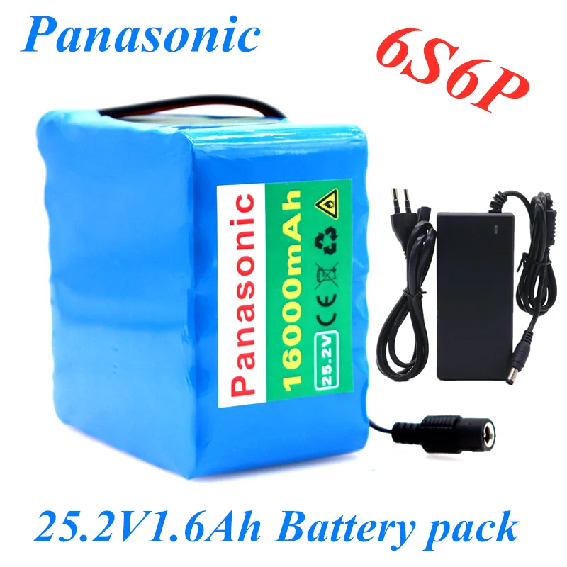 Литиевый аккумулятор Panasonic 6S6P 24 в 16 Ач 20 А BMS 500 Вт 25 2 для электрического мотора