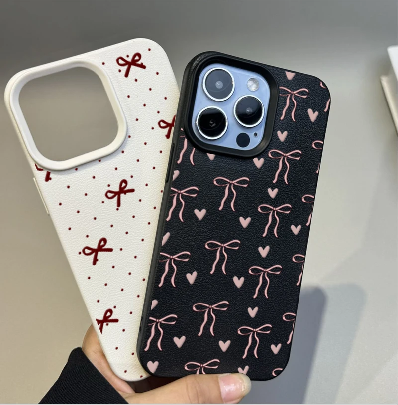 Charming Love Heart Bow Phone Case Collection