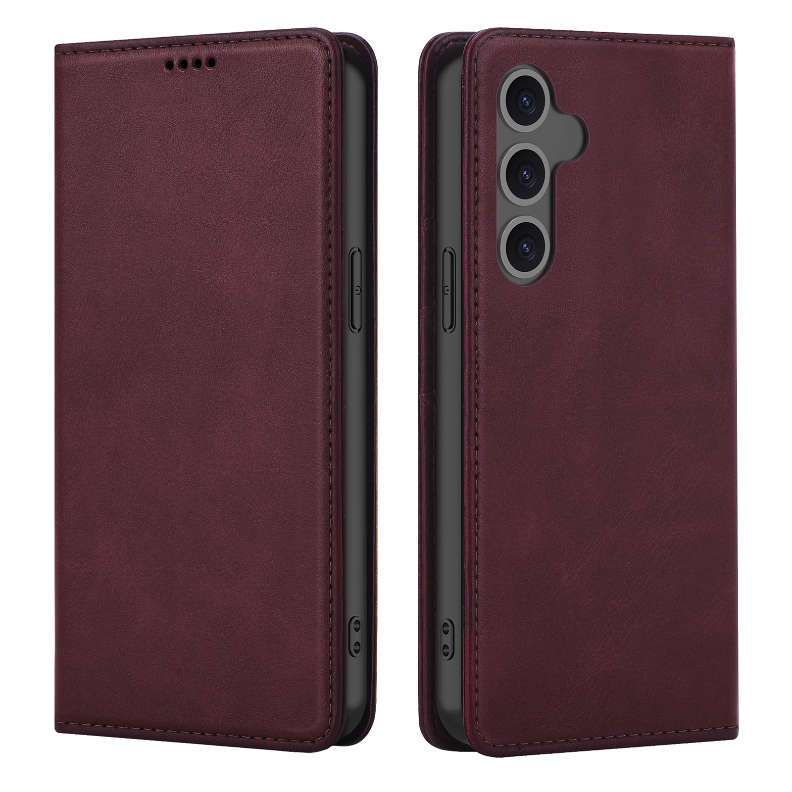 Premium PU Leather Wallet Phone Case with Magnetic Closure and Picture Frame Holder
