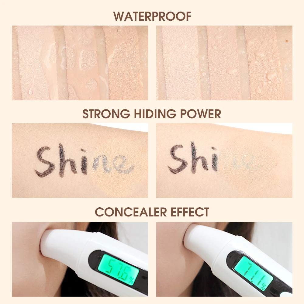 O.TWO.O Cushion Foundation 3 Colors Air Cushion BB Cream Full Coverage Breatheable Concealer Waterproof Face Foundation 5