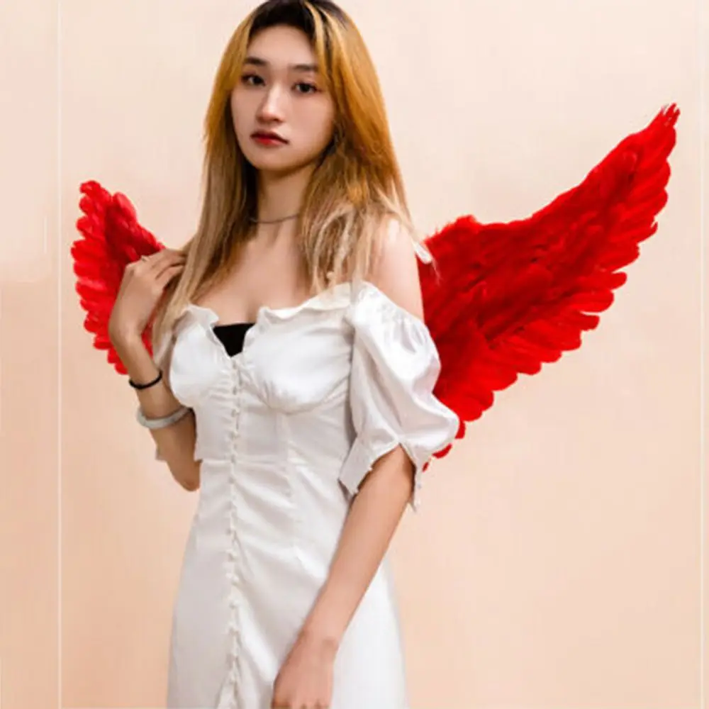 Beautiful Angel Feather Wings Christmas Decor Lightweight Black White Red Feather DIY Costume Dressing Up Party Decoration