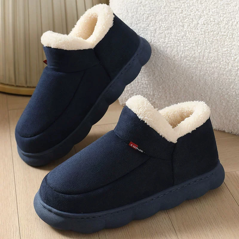 Comwarm Winter Fell Hausschuhe Für Frauen Männer Neue Mode Dicken Boden Pelzigen Flauschigen Hausschuhe Indoor Warme Haus Fuzzy Knöchel Schuhe – Detail 6