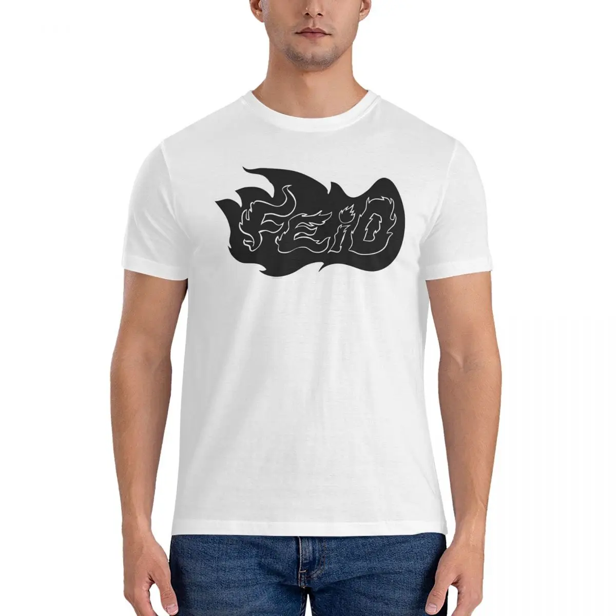 

Мужская футболка с коротким рукавом, круглым вырезом и принтом