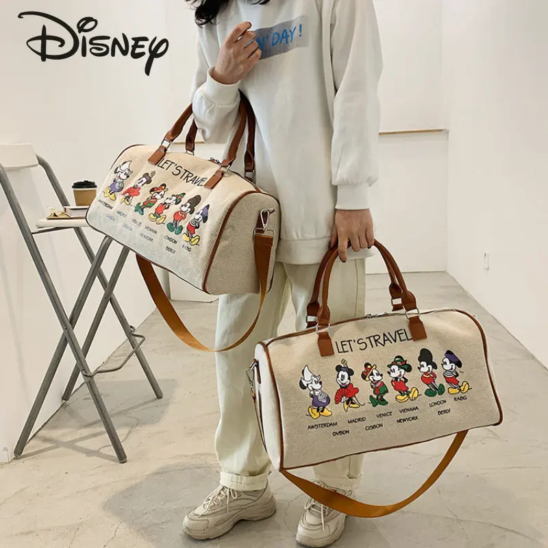 Disney Mickey 2023 New Fashion Travel Bag Luxury Brand Women's Travel Portable Travel Bag Large Capacity Cartoon Fitness Bag