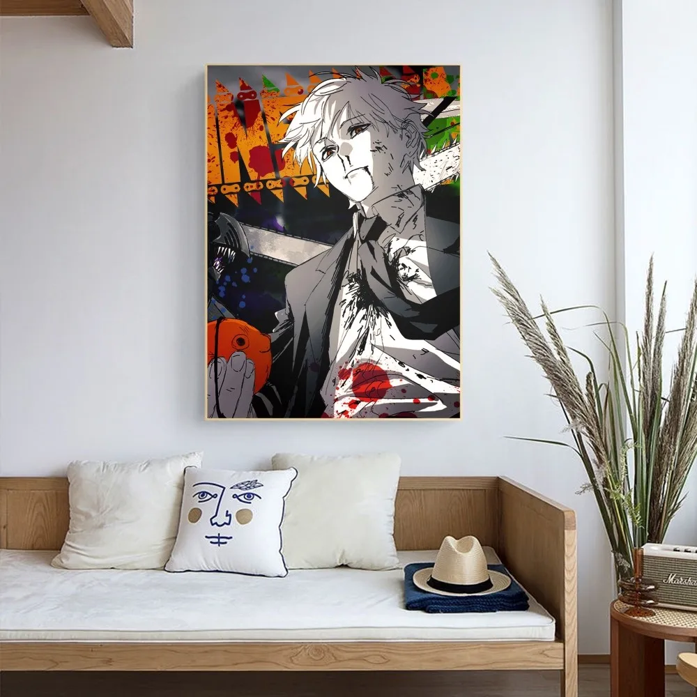 Hd Anime Figure Chainsaw Man Poster Aesthetic All Character Set Power  Horror Manga Cover Canvas Print Wall Art Kawaii Room Decor - AliExpress