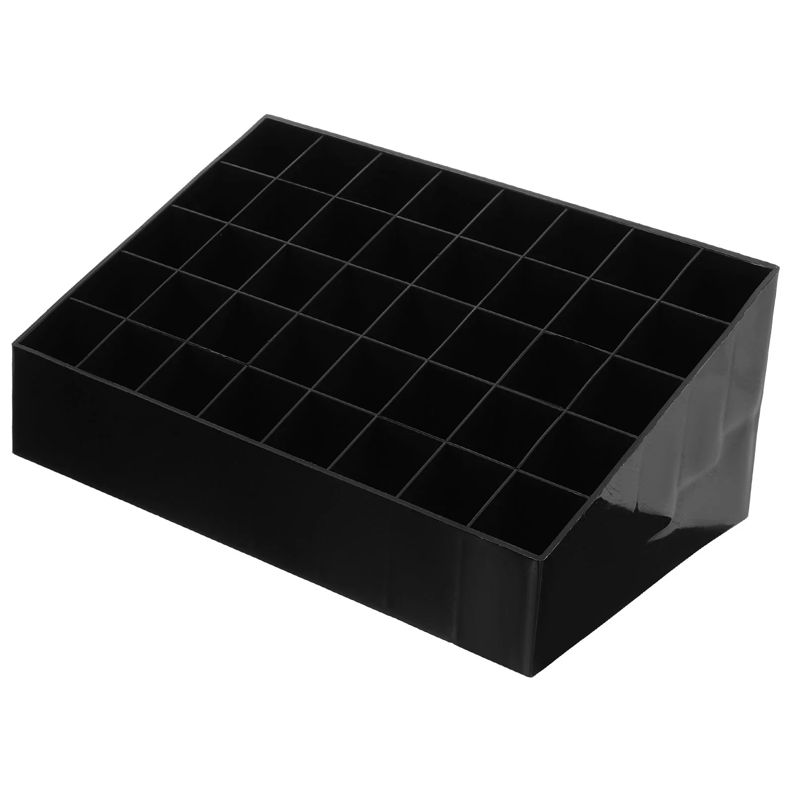 

40 Slots Lipstick Storage Box Creative Lipstick Jewelry Storage Holder Makeup Desk Organizer for Home Shop (Black)