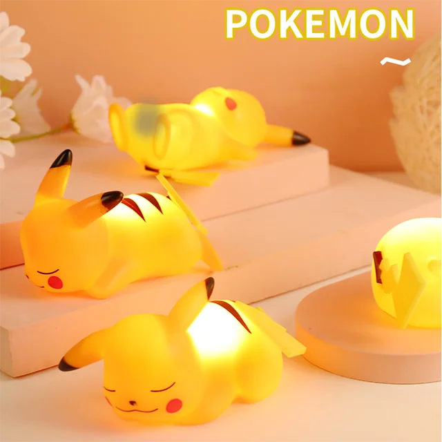 Pokemon Pikachu Night Light Glowing Toy Cute Pikachu Pocket Monster Bedside Lamp Bedroom Living Room Ornament Birthday Present 2