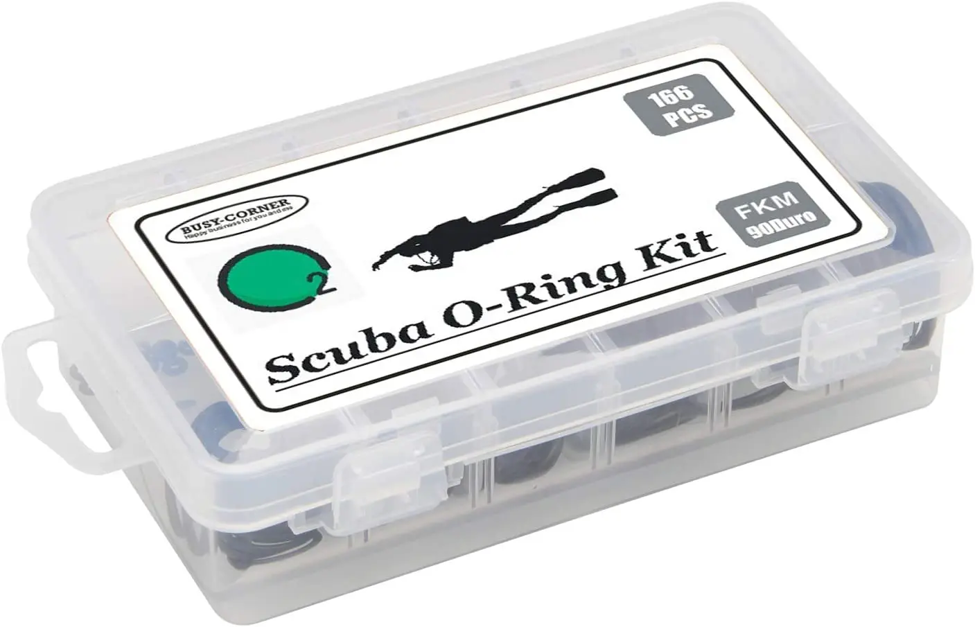 166 Pieces Scuba O-Ring Kit Scuba Diving Rubber Orings FKM 90Dive Hoses Ring Diving Dive Gear Equipment Tanks o ring o ring seal set rubber seal ring