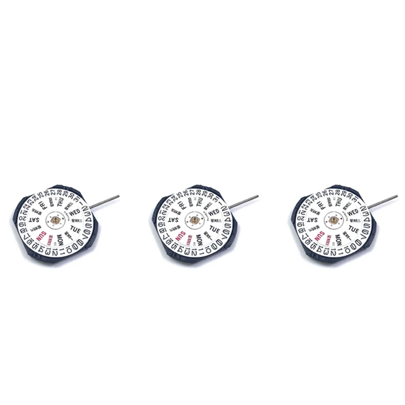 

3X Watch Movement For Japanese VX43E Movement VX43 Three-Pin Double Calendar Window Quartz Movement With Battery