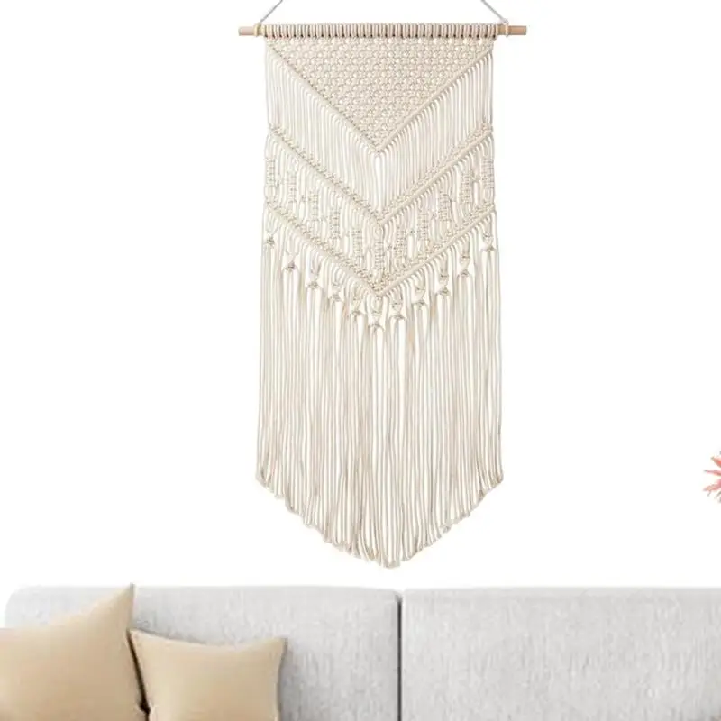 

Macrame Wall Hanging Woven Tapestry Hanging Tapestry Bohemian Northern European Style Wall Decoration For Bedroom Living Room4W