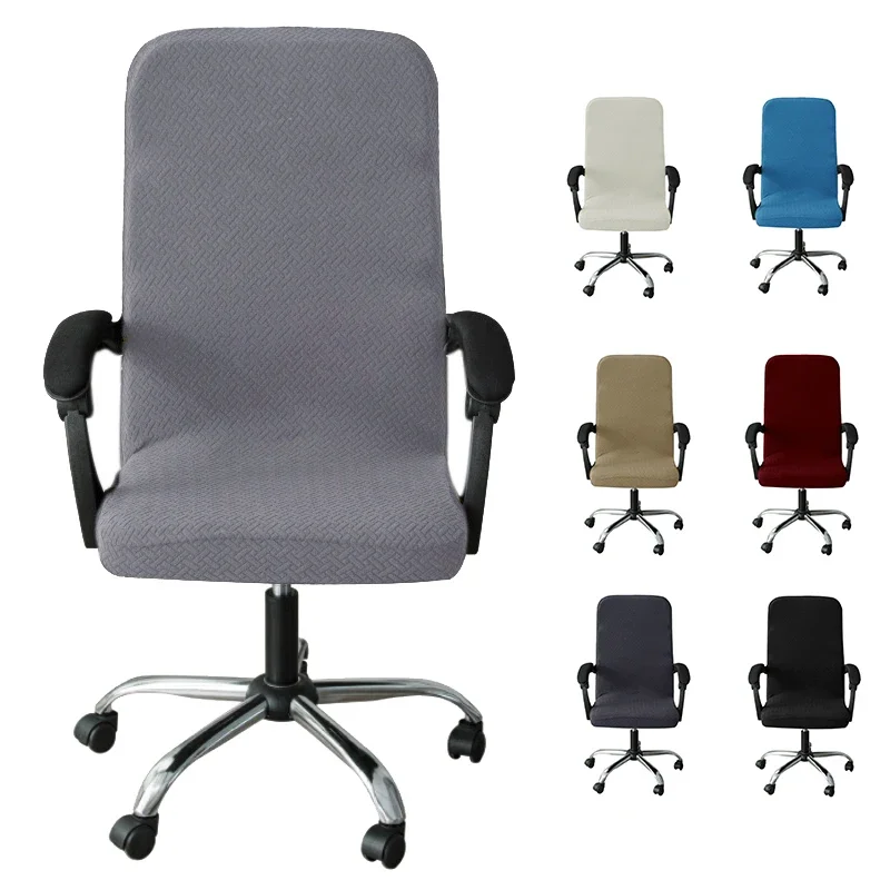 

Jacquard Office Computer Chair Cover Elastic Gaming Chairs Slipcovers Dust-proof Soild Color Rotating Armchair Protector Cover