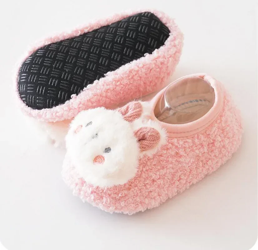 Autumn Winter Baby Slippers Toddler Plush Floor Sock Shoes Children Soft Sole Walking Shoes Indoor Home Anti-slip Kids Shoes 3